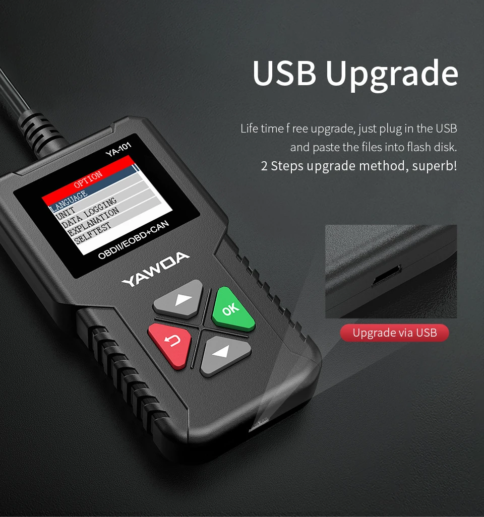 Launch YA-101 полный OBD2 сканер launch Creader профессиональный считыватель кода двигателя 101