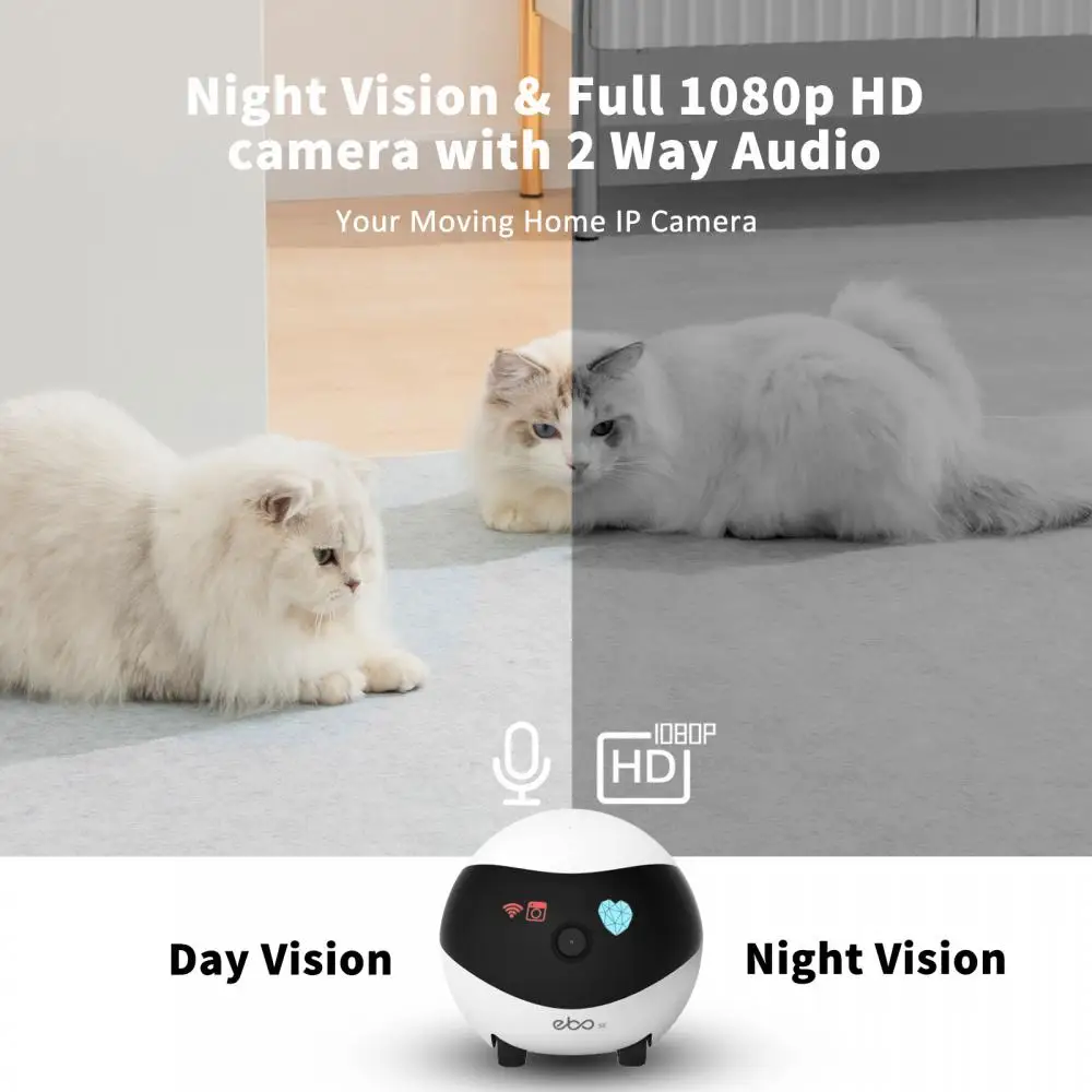 Умный робот Ebo SE ошейник с Wi-Fi игрушка для домашних животных кошек безопасность
