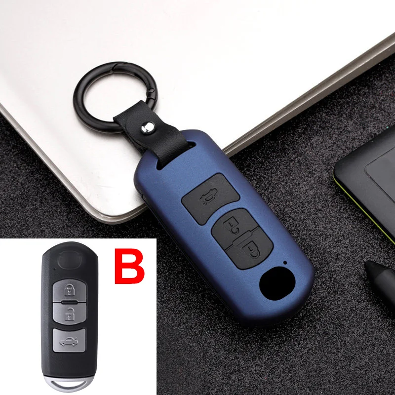 B Blue ABS+ силиконовый чехол для ключей от машины Fob крышка для Mazda 3 Mazda 6 CX-3 CX-5 CX5 CX 5 CX-7 CX-9 Atenza Axela аксессуары - Название цвета: B Blue