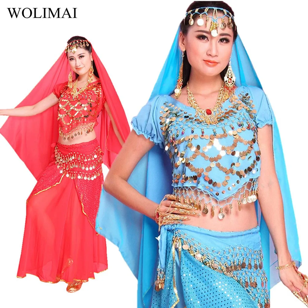 Женский костюм для танца живота юбка Пояс платье индийского Болливуда одежда