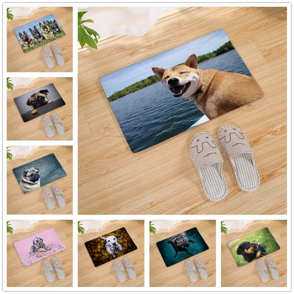 

Cute Pet Dog Pictures Print Doormat Floor Mat Doormat Kitchen Mat Kitchen Carpet Door Living Room Mats Outdoor 80CM