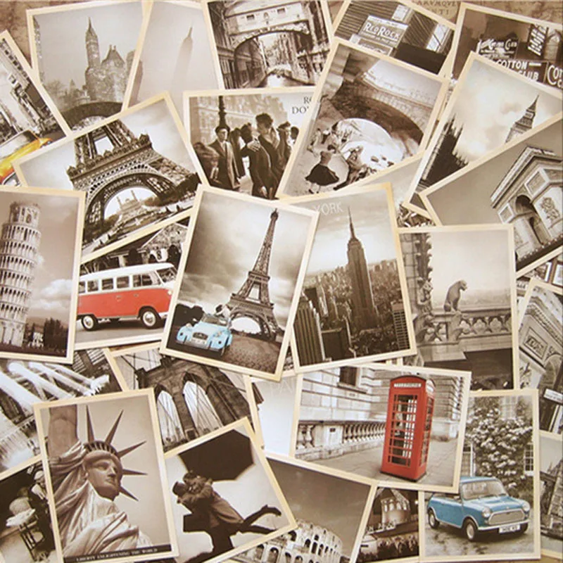 

32pcs/lot Classical Famous Europe Building Vintage style memory postcard set /Greeting Cards/gift cards/Christmas postcards H006