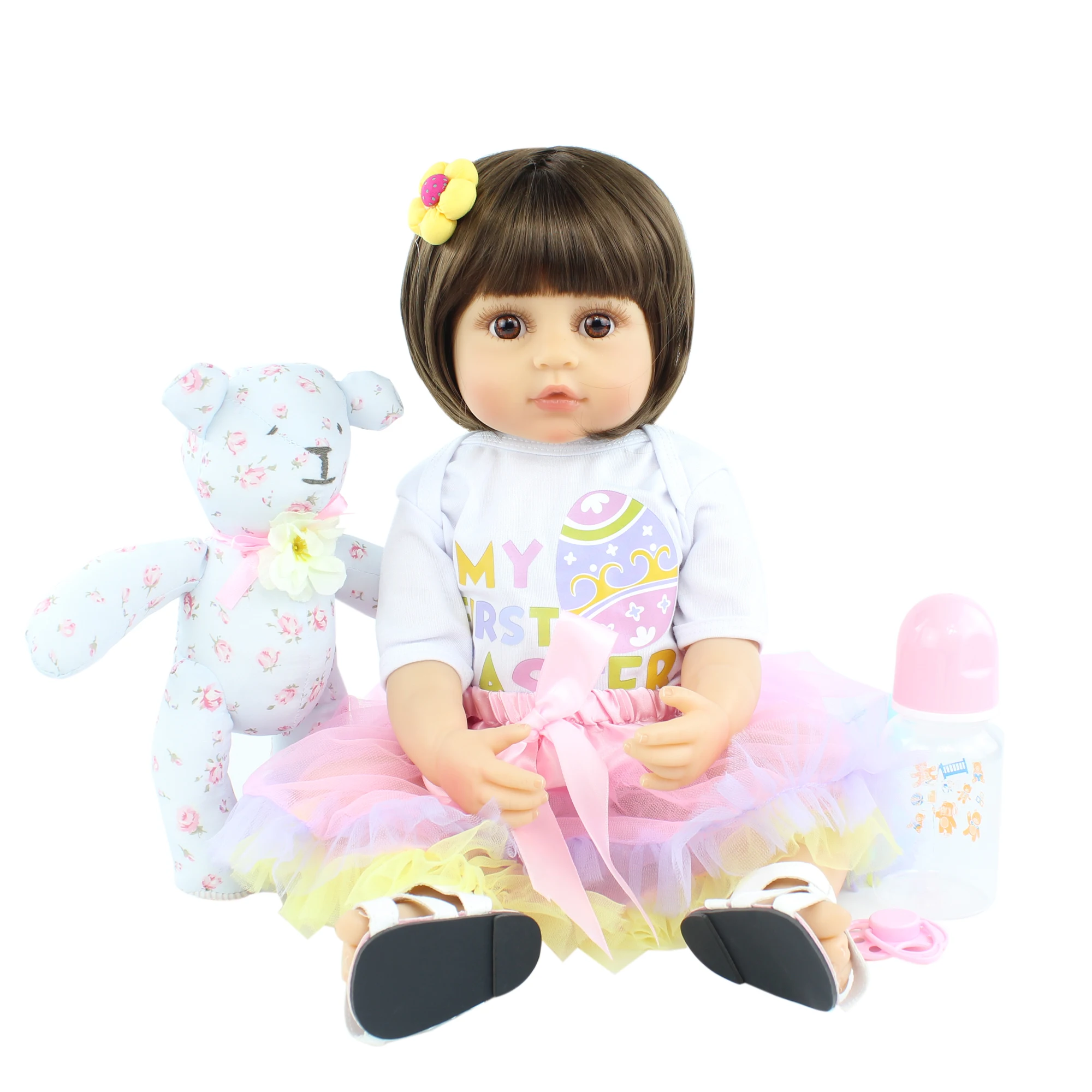 

Кукла реборн силиконовая для девочек, виниловая Реалистичная кукла принцессы, подарок на день рождения, сопровождающая игрушка, 55 см