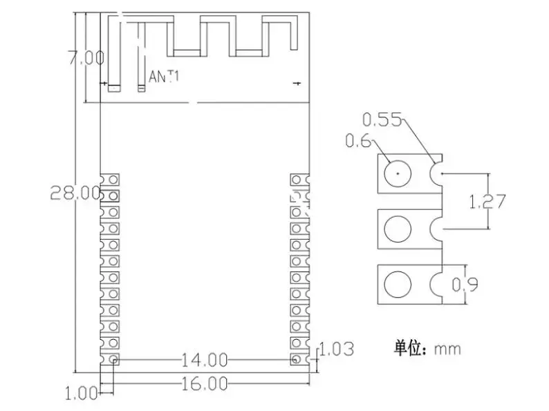 

CC2530 CC2530F256 RFX2401 wireless module ZIGBEE PA smitting power: 19-21dBm