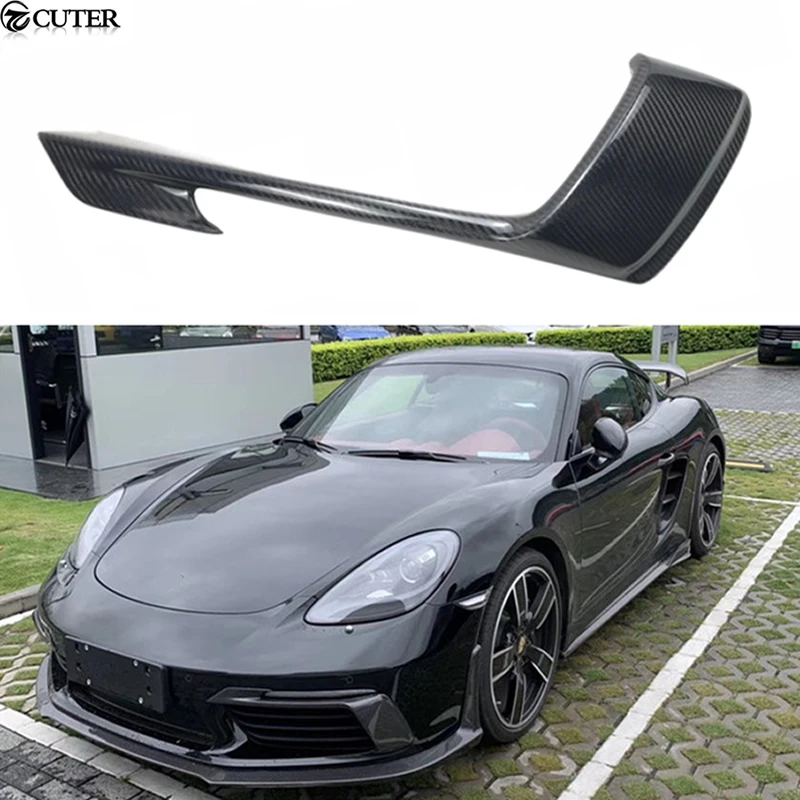 718 углеродное волокно передний бампер противотуманные фары крышка