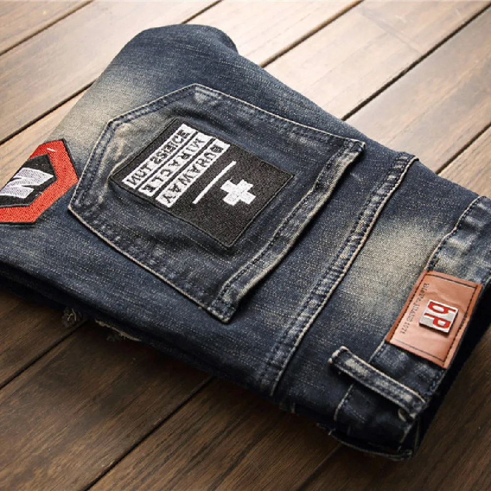 Мужские джинсы новинка Европейская и американская мода мужские тканевые прямые