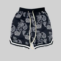 european and american ethnic style cashew flower sports shorts male plus size fat loose shorts casual printing five point pants