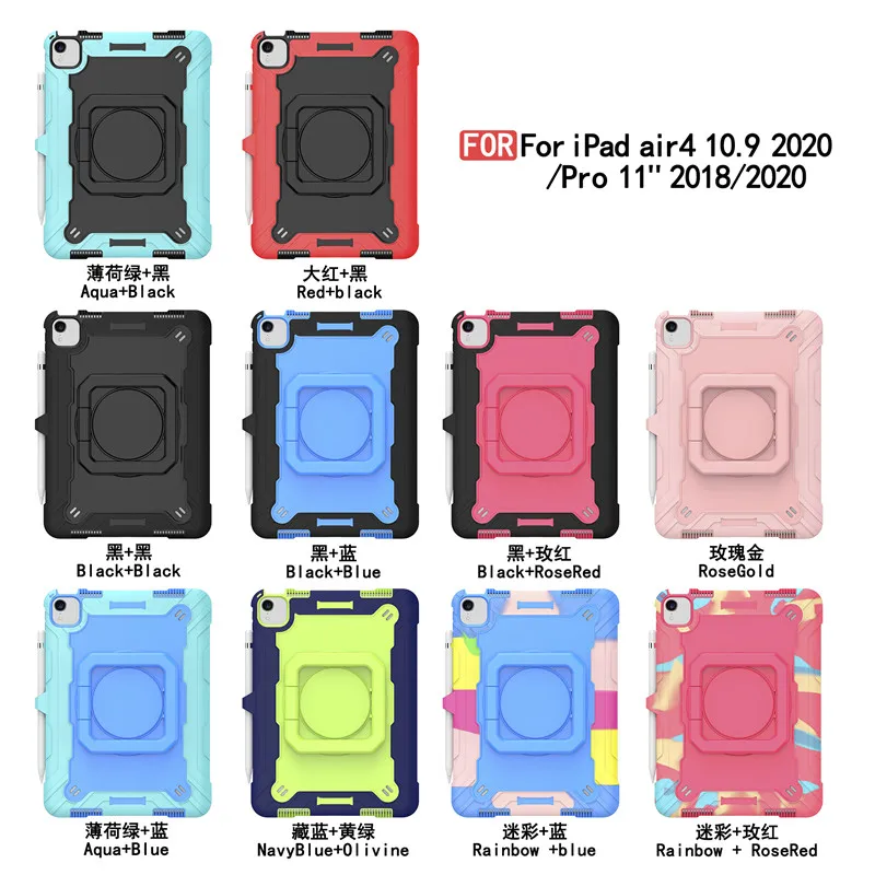 

Case For iPad Air 4 10.9/ Pro 11 2020 2018 Anti-Fall Shell Dust Cover Waterproof Soft Felt Portable 8 Color Small Pocket Outside