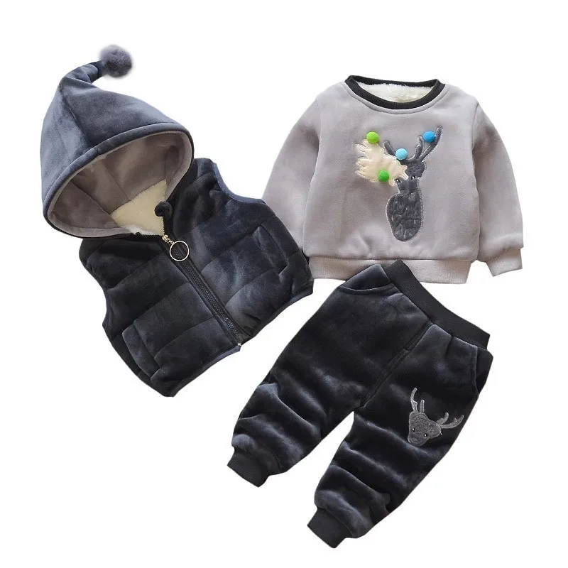 Зимние комплекты одежды для маленьких мальчиков и девочек 2020 3 предмета/1 партия