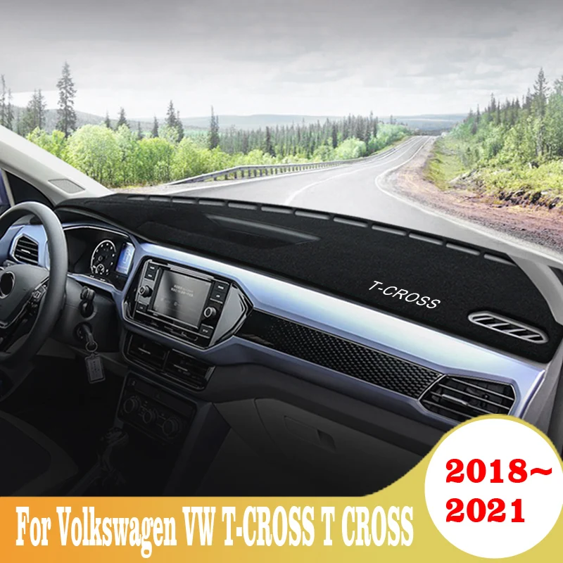 

Car Dashboard Cover Mat Sun Shade Pad Instrument Panel Carpets Anti-UV For Volkswagen VW T-CROSS T CROSS 2018 -2021 Accessories
