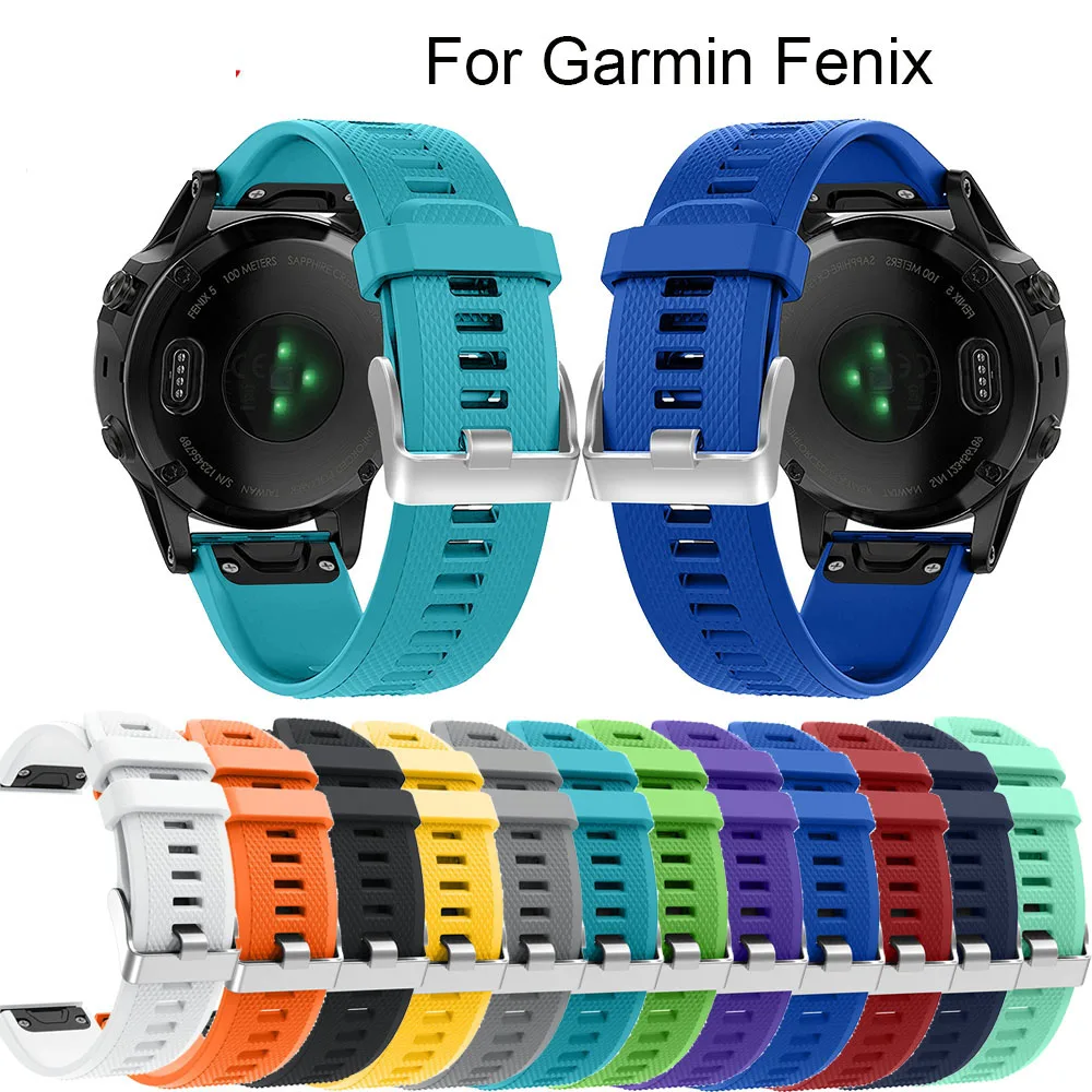 13 цветов 26 мм спортивный силиконовый ремешок для наручных часов Garmin Fenix 6X 6 6S Pro 5X 5