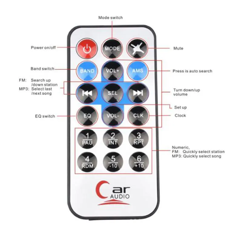 Автомагнитола Магнитола 12 В автомобильная стереосистема Bluetooth USB/sd-карта FM/MMC