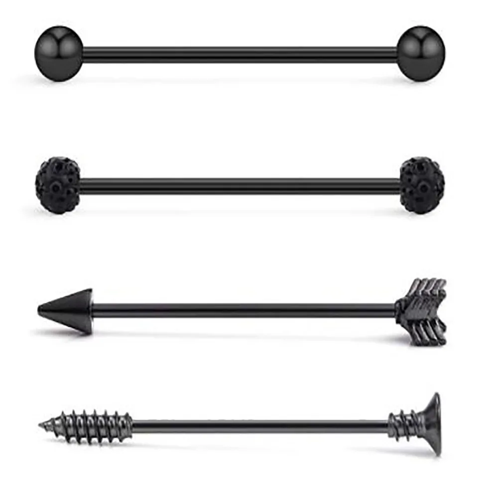 Прямая штанга из нержавеющей стали для пирсинга 14 г 1 6 мм 38 4 шт. | Украшения и