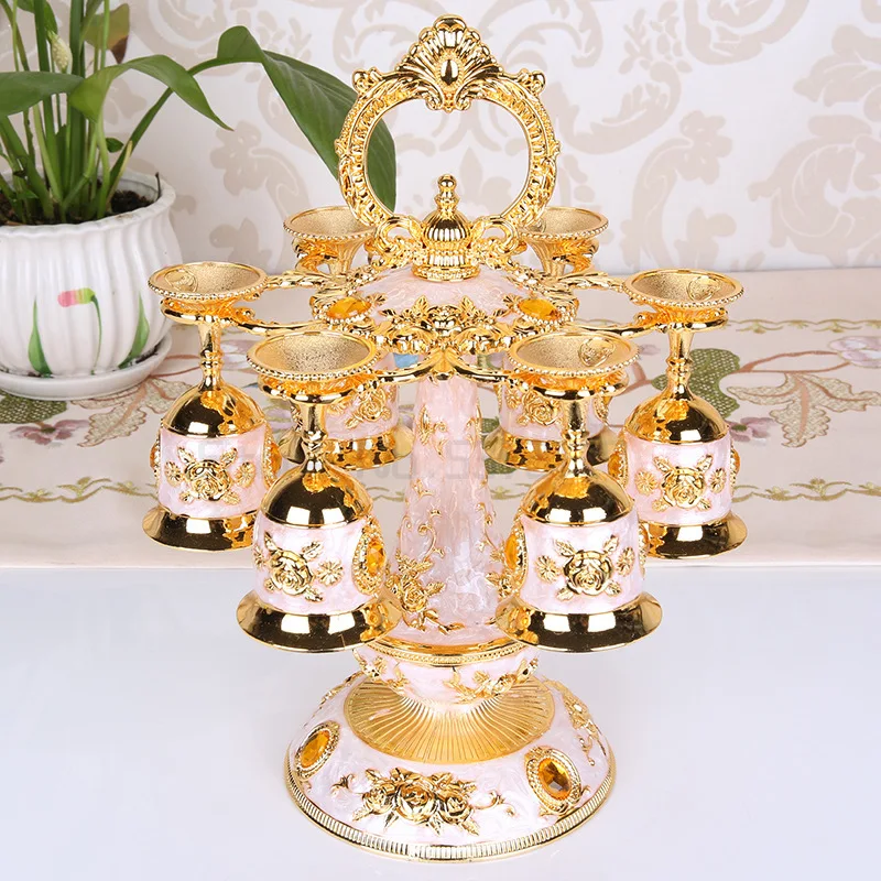 

European-Style Russian Household Wine Glass Rack Wine Glass Rack Hanging Upside down Hotel Retro Living Room Set Decoration