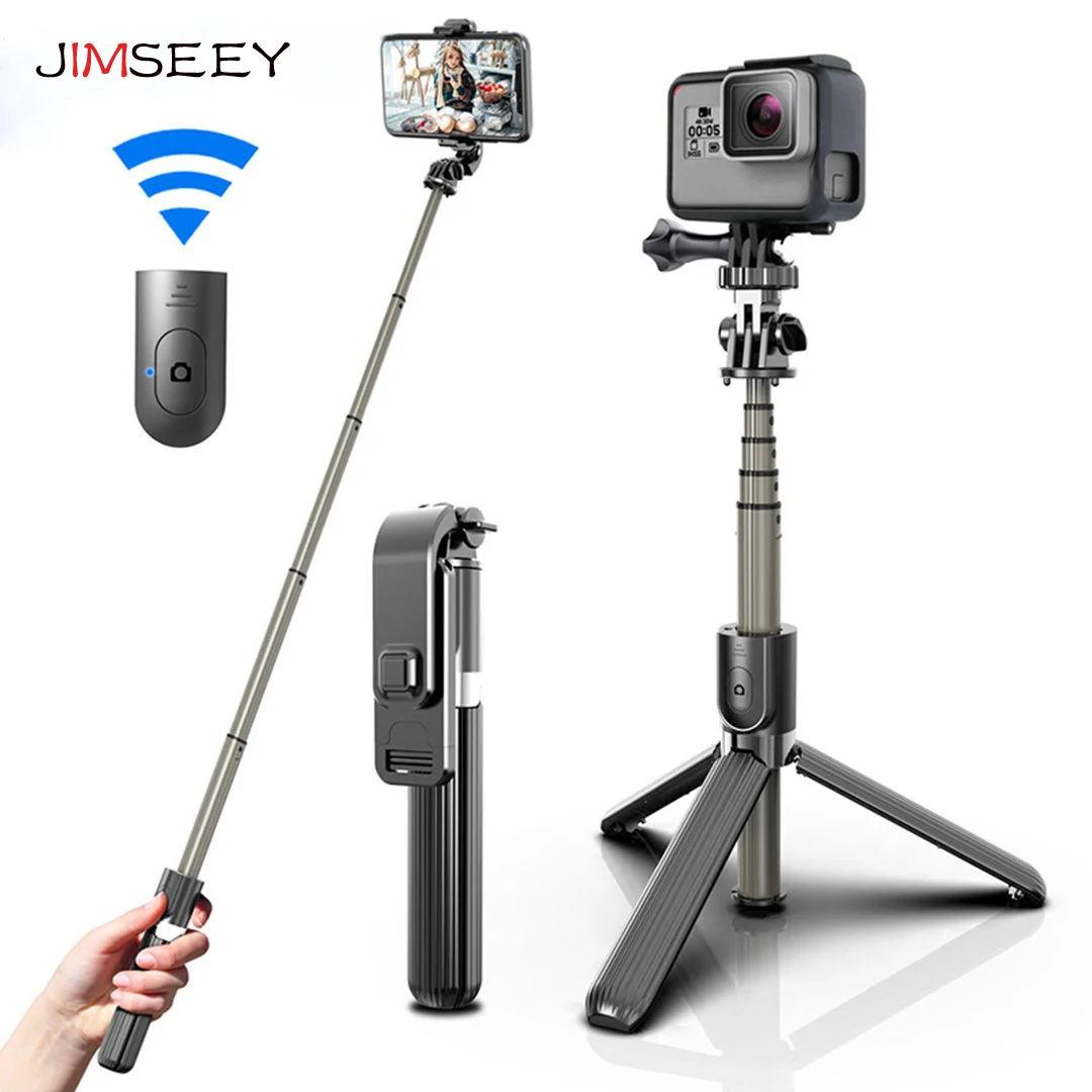 Portable Wireless Bluetooth Selfie Stick With Tripod Extendable Foldable Monopod For IOS Android iPhone 12 Pro Gopro Cameras