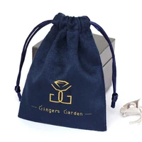 navy flannel gift bags 5x7cm 8x10cm 9x12cm 11x14cm eyelashes hair makeup blue drawstring sack jewelry drawstring pouches