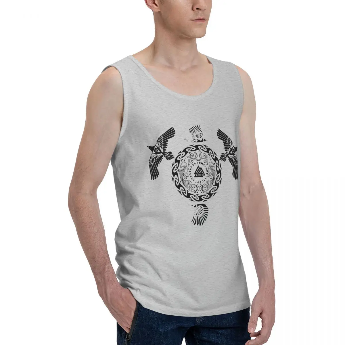 

Viking Odin S Ravens Vikings Men's Tank Top Shirt R339 Vest Men set Humor Vintage Sleeveless Garment