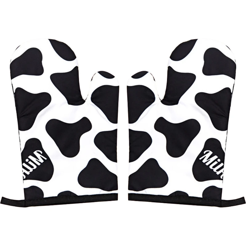 

R2LD Oven Mitt Leopard Pattern Soft Cotton Lining and Non Slip Surfacefor Kitchen Baking Cooking Gift Durable Useful Home
