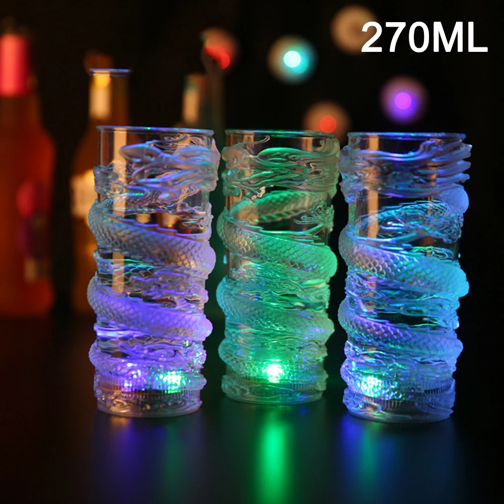 

Glowing Cup Adding Water to Bright LED Flash Cup Colorful Induction Color Changing Cup Gift New Dragon Cup