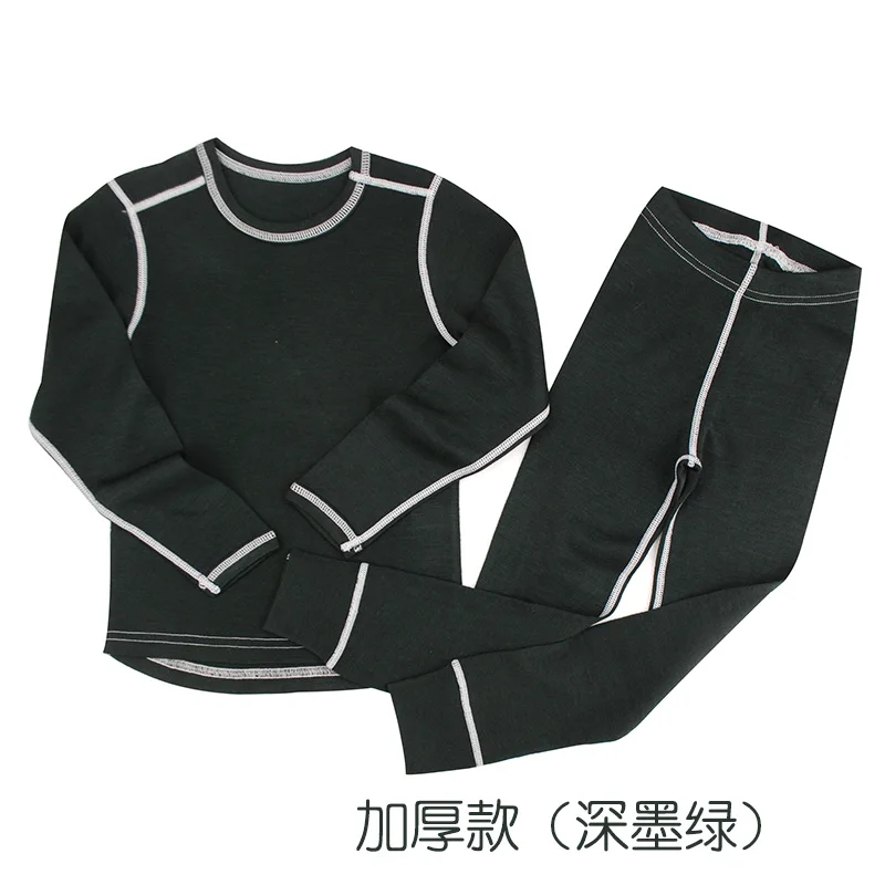 More thicker 250gsm Мериносовой шерсти дети термобелье установить тонкие кальсоны Unisex Мальчики Девочки детей от 1,5 до 14 лет - Цвет: More thicker 250gsm