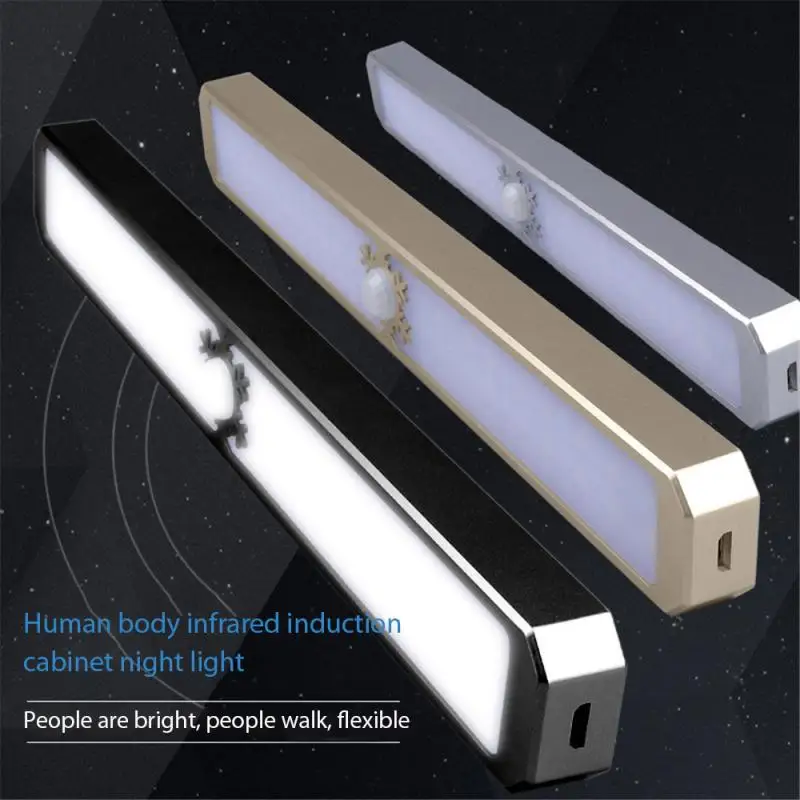 

Wireless Cabinet Light Human Body Infrared Induction Sensor Night Light Cupboard Wardrobe Lamp Lighting For Kitchen Bedroom