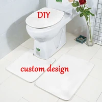 diy custom design 3d printed bathroom pedestal rug lid toilet cover bath mat set drop shipping