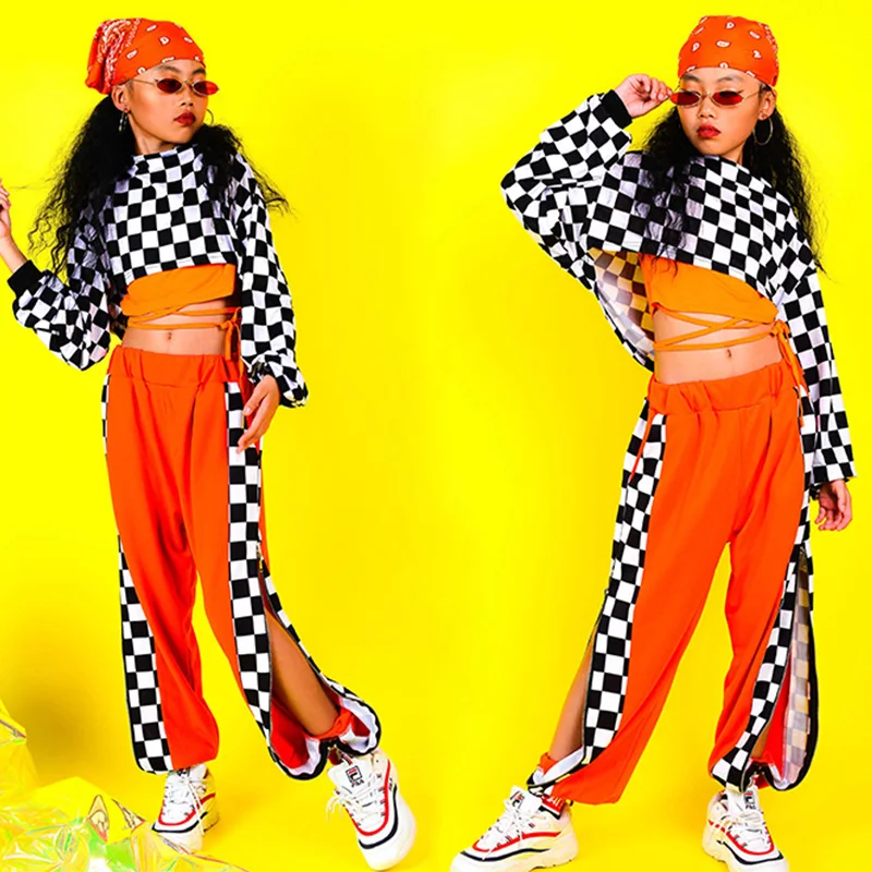 Танцевальные костюмы в стиле хип хоп для девочек одежда чирлидинга Детские