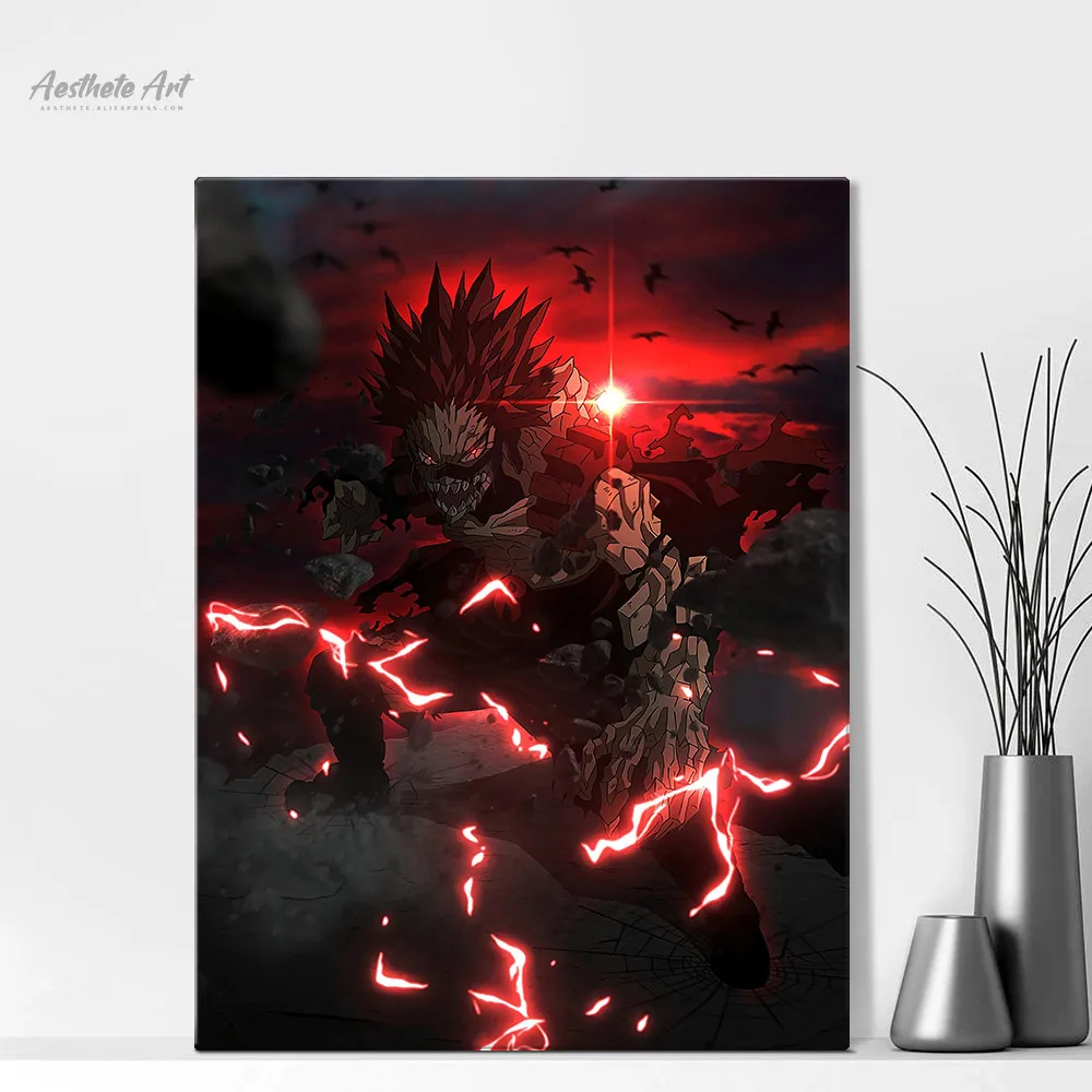 

Eijiro Kirishima Red райот BNHA аниме Моя геройская академия, холст, живопись, настенные художественные плакаты, декор для гостиной, домашний декор