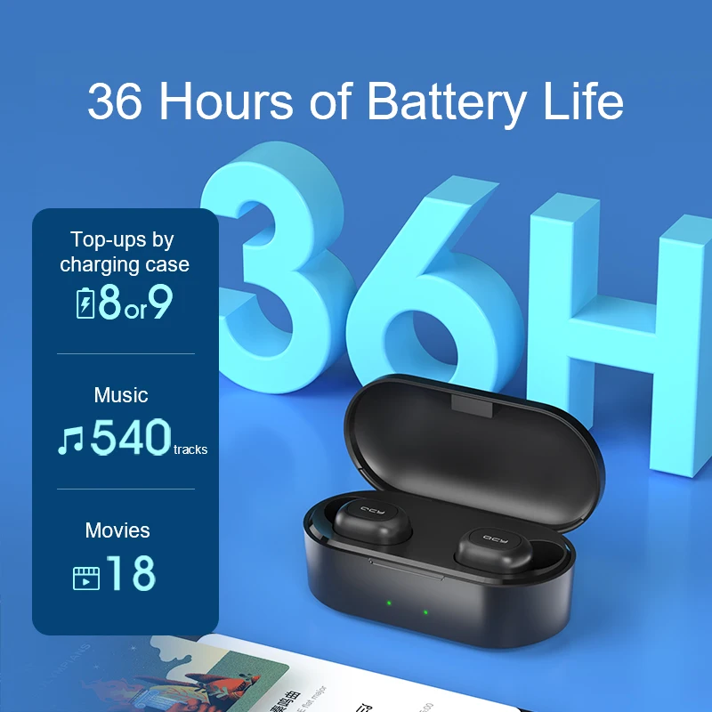 QCY T1C наушники вкладыши TWS с Smart Eaubuds Bluetooth 3D стерео Беспроводной Hi Fi двойной