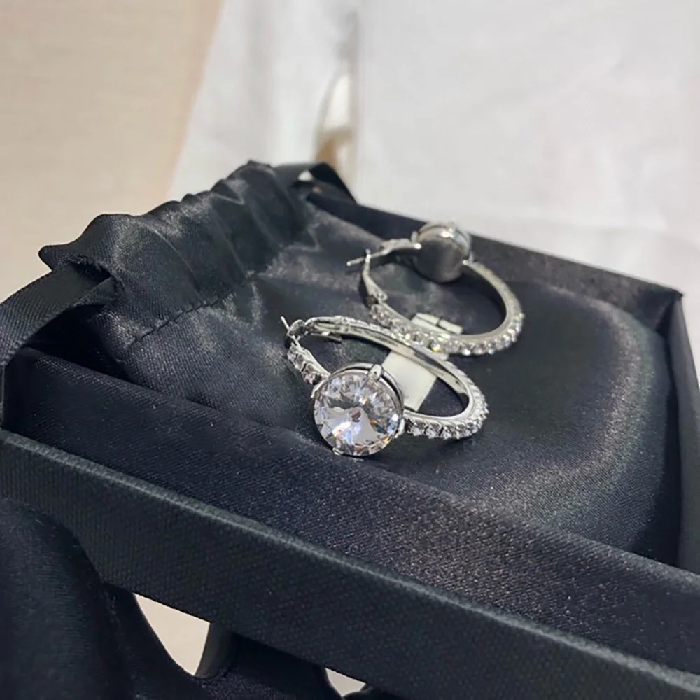 hot brands pure 925 sterling silver for women jewelry top quality luxury earrings wedding engagement luxury ladies stud earrings free global shipping