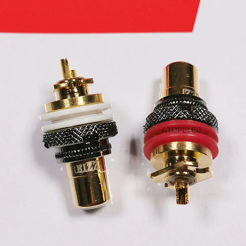 2 шт. EIZZ 24K позолоченный медный гнездовой разъем RCA для HiFi Audio TV CD AMP Панель Шасси |