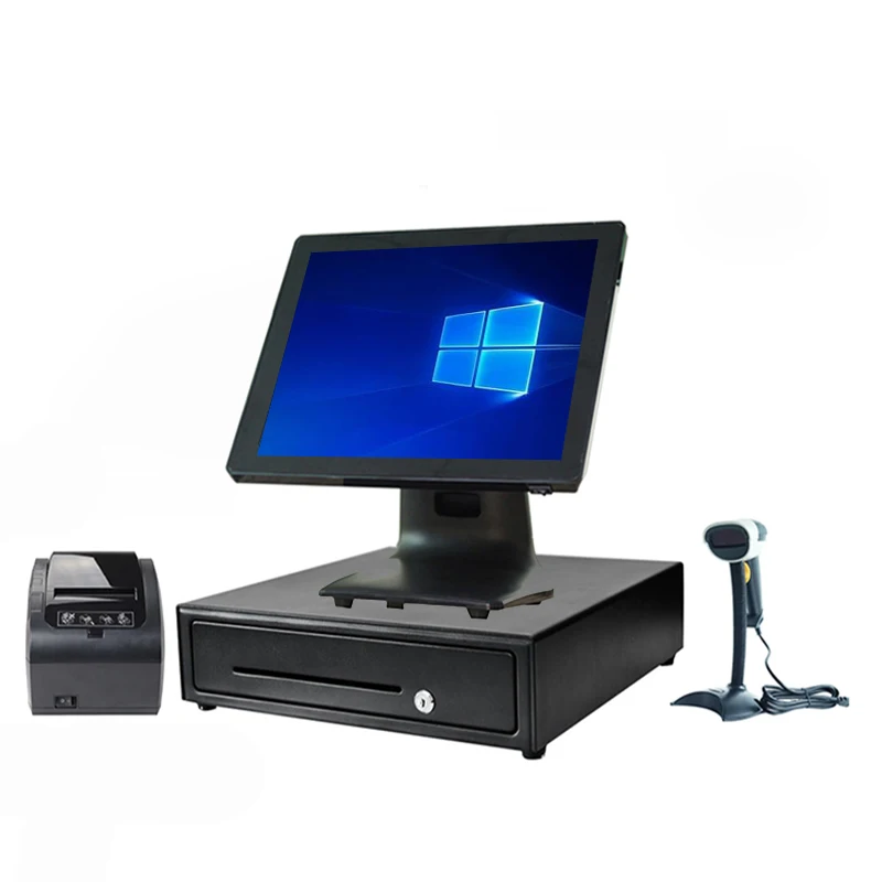 

ComPosxb pos all in one 15 inch capacitive touch point of sale j1900 CPU pos systems