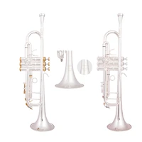 high quality tr 190gs 85 bb trumpet brass musical instruments silver plated bb trumpet with mouthpiece gloves case free shipping