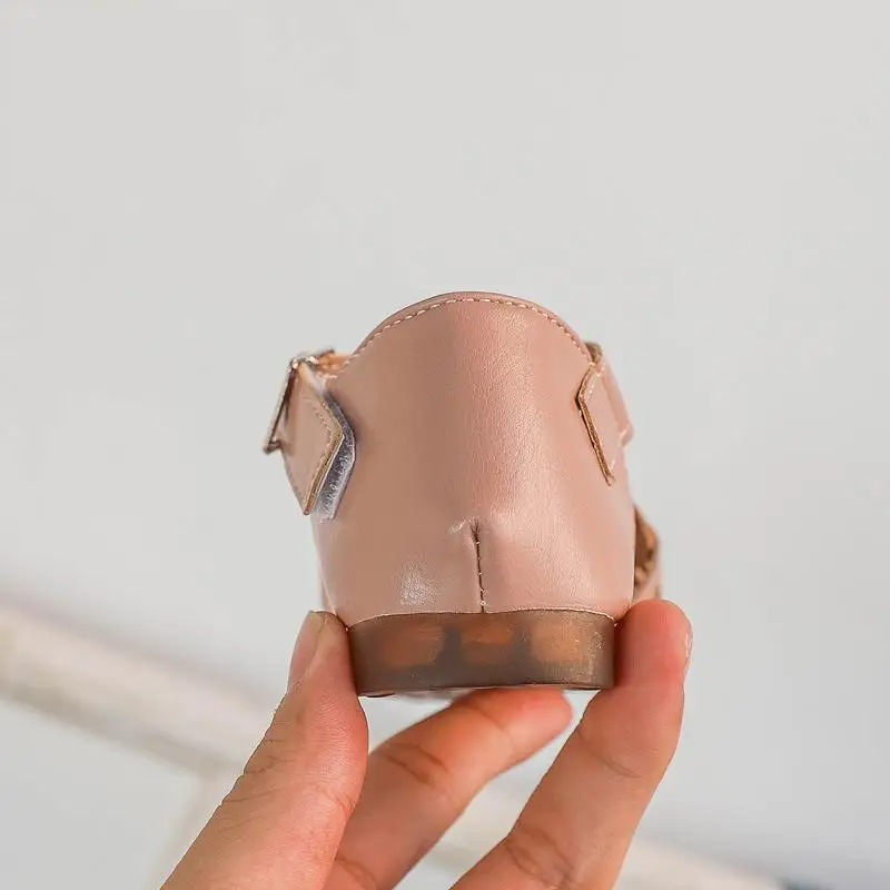 

2020 New Vintange Weave Solid Girl's Sandals Closed Toe Sandals for Girl Kids Baby Flat Girls Sandals Summer Kids Shoes