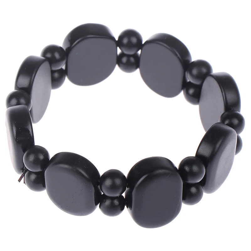 

Black Natural Bianshi Bracelet Benefits Tools for Women Men Health Care Made of Natural Stone Needle Jade Bian Massage Bracelet