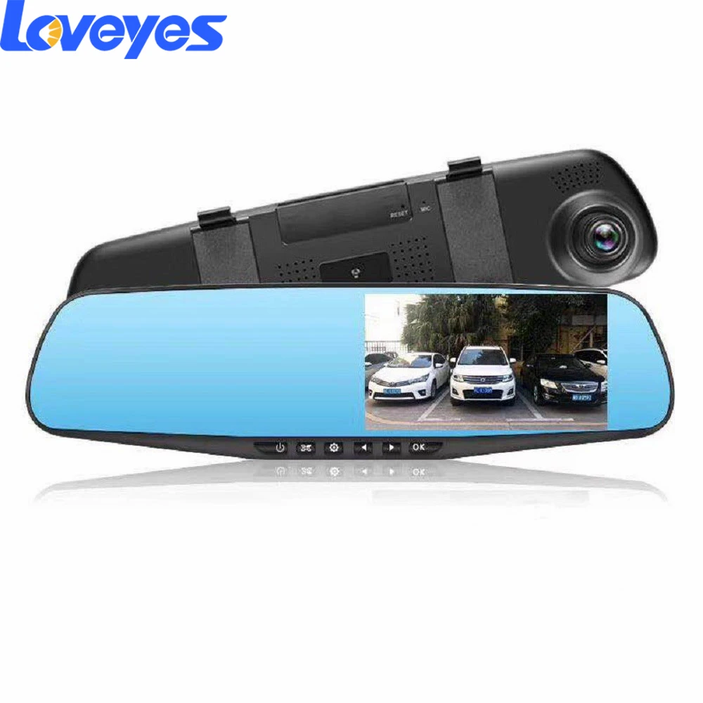 4 3 дюймов LED дальнего Регистраторы HD 1080P Ночное видение Зеркало заднего вида