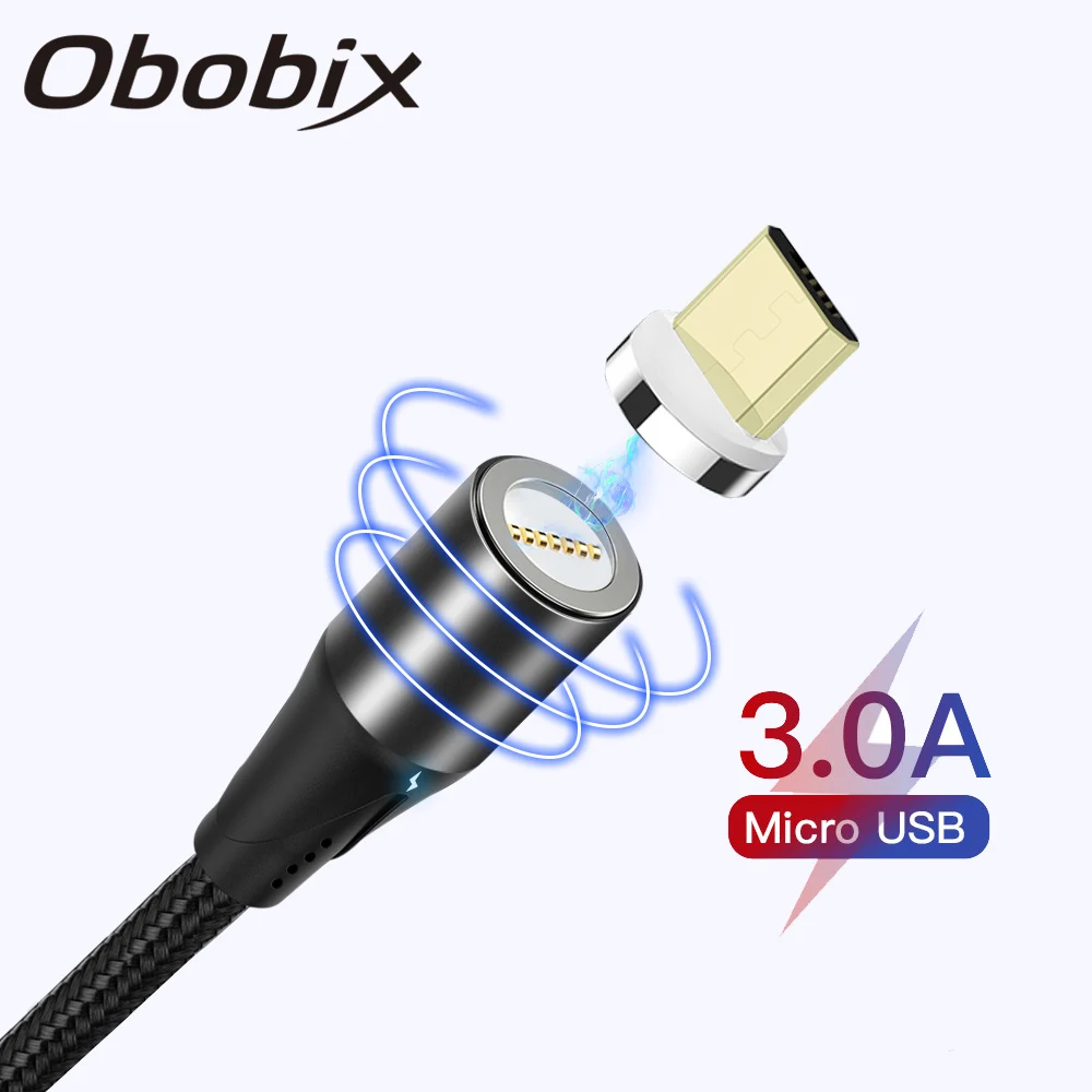 Магнитный Micro USB кабель Obobix зарядный шнур для телефона Xiaomi Redmi Note 5 Pro быстрый