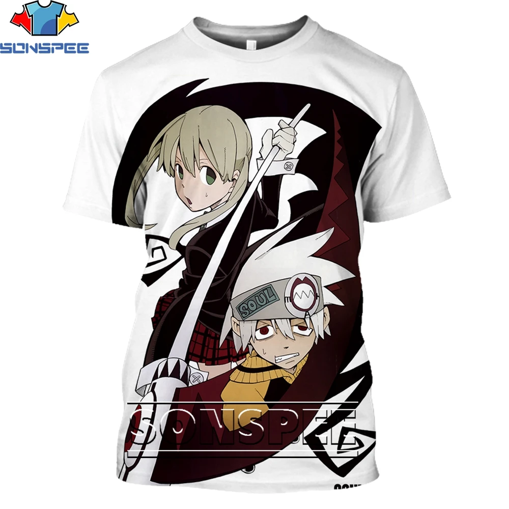 

SONSPEE Passionate Anime Soul Eater Funny Shirt 3D Printing Men Women’s Summer Harajuku Man Oversize Tshirt Kids Tshirts Top