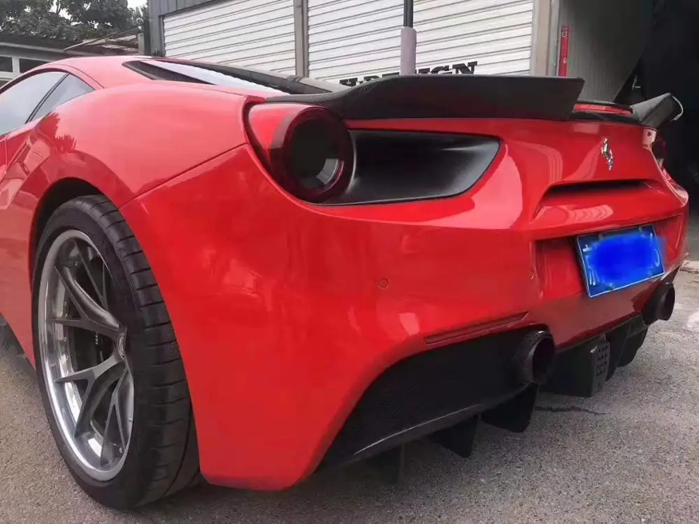 Углеродное волокно заднее крыло багажника выступ Спойлеры подходит для Ferrari 488 GTB