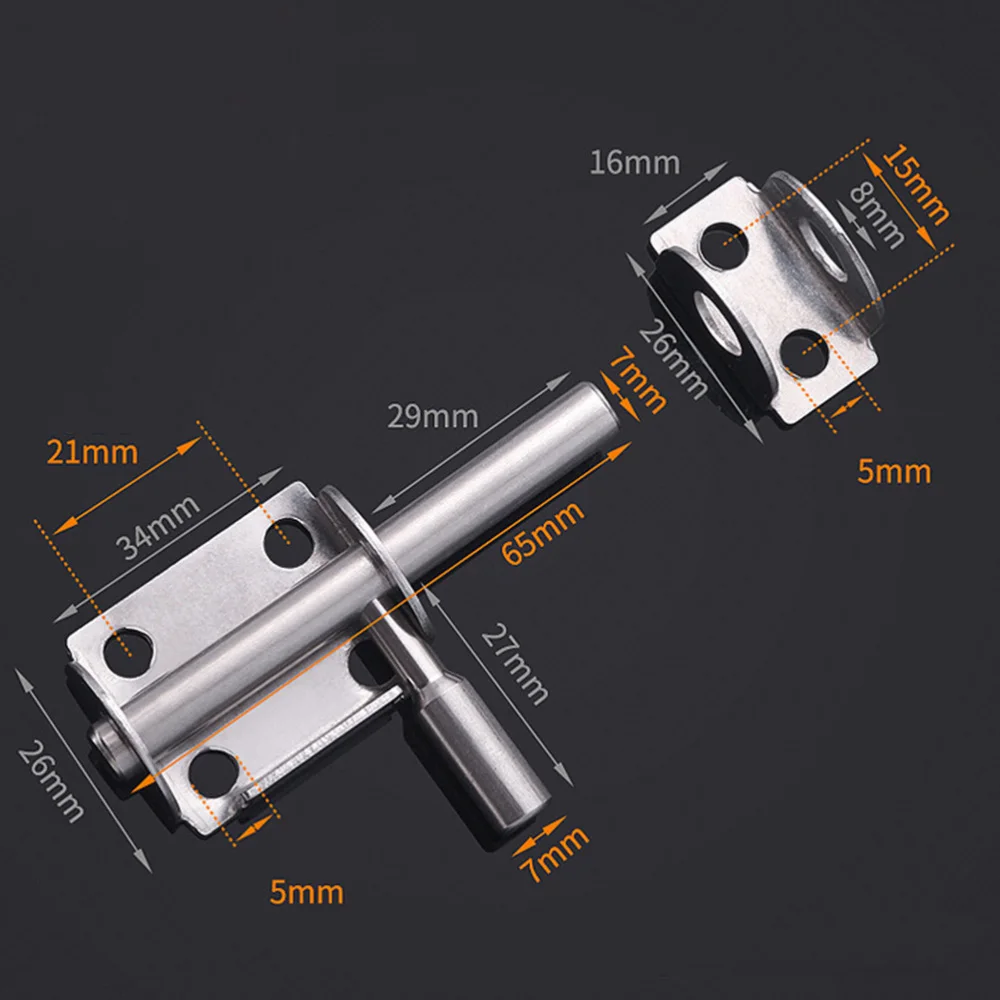 

Stainless Steel Safety Door Bolts Latches Anti-Theft Lock Buckle Thickened Stainless Steel Bedroom Door and Window (Silver