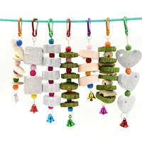 pet teeth grinding toys hamster rabbit tree branch grass ball hanging cage drop