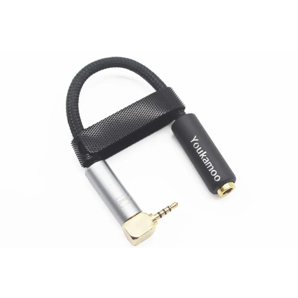 [ 2.5mm Right Angle ] 2.5mm Male to 4.4MM Female 8 Core Silver Plated Headphone Earphone Audio Adapter Cable New in Box