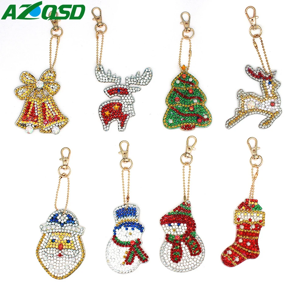 AZQSD 5D Рождественская алмазная живопись брелок вышивка распродажа украшения для