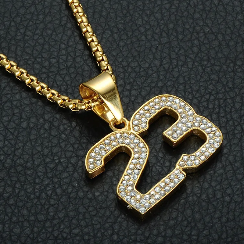 Модные хрустальные кулоны в стиле хип-хоп с надписью баскетбола № 23 ожерелья