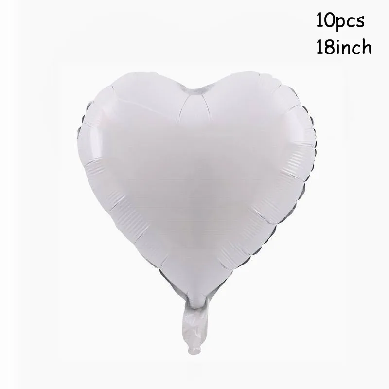 18inch white 10pcs 10 шт./лот, 18 дюймов, розовое золото, сердце, фольга, шары, свадьба, день рождения, вечеринка, декор для детского душа, принадлежности, подарки на день Святого Валентина - Цвет: 18inch white 10pcs