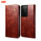 Роскошный чехол-книжка из вощеной кожи для Samsung Galaxy M32 S30 S21 Plus S20 Ultra S20 FE A11 M11 A42 M31 M51S, чехол-книжка