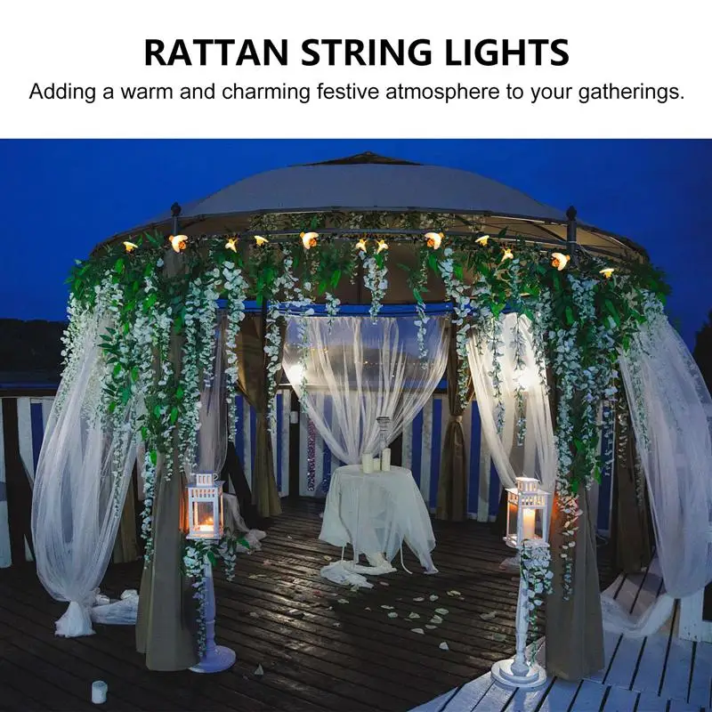 

1 Set 6m 40 LEDs Rattan String Lights Holiday Decoration Light String Lamp (Without a battery )