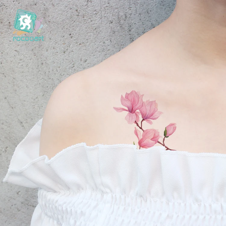 Женская временная татуировка Rocooart водостойкая наклейка на руку с цветами