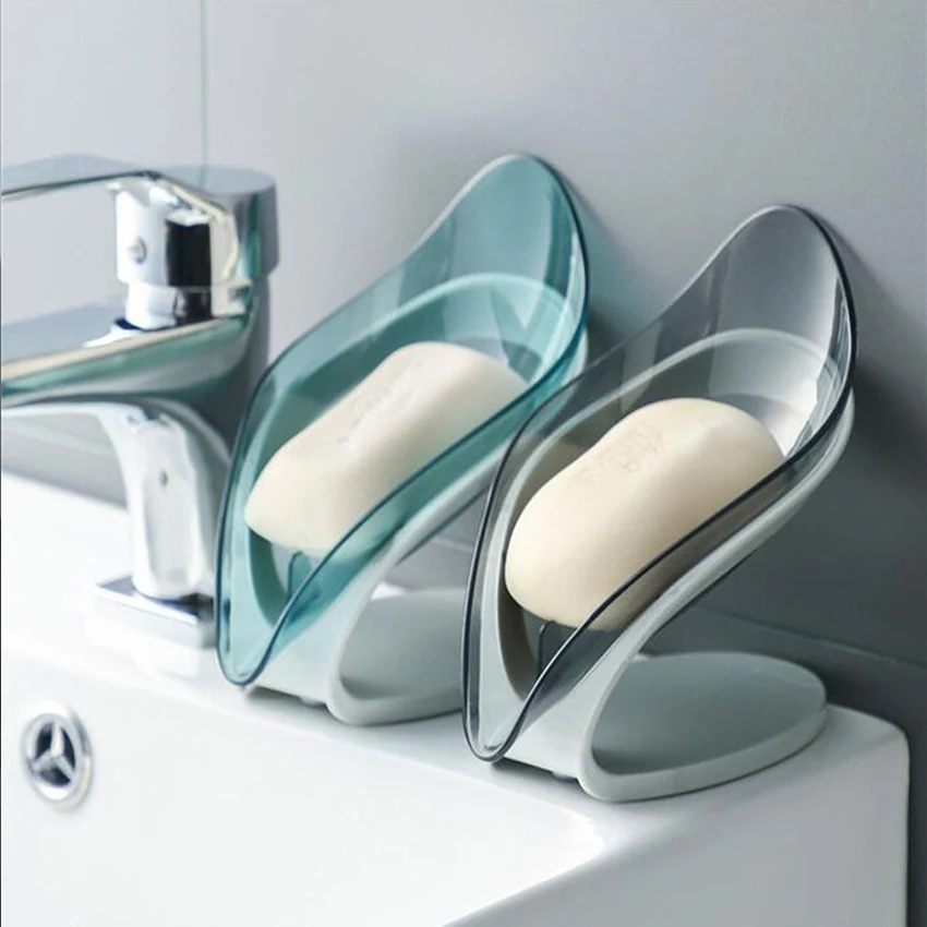 

Bathroom Soap Holder Leaf Shape Soap Box Kitchen Dish Storage Box Non-slip Drain Soap Storage Case Container Bathroom accessorie