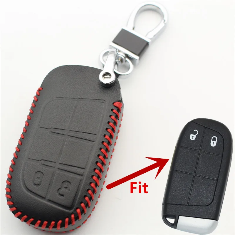 Чехол FLYBETTER из натуральной кожи с 2 кнопками для смарт ключей чехол Chrysler 300 Jeep Grand